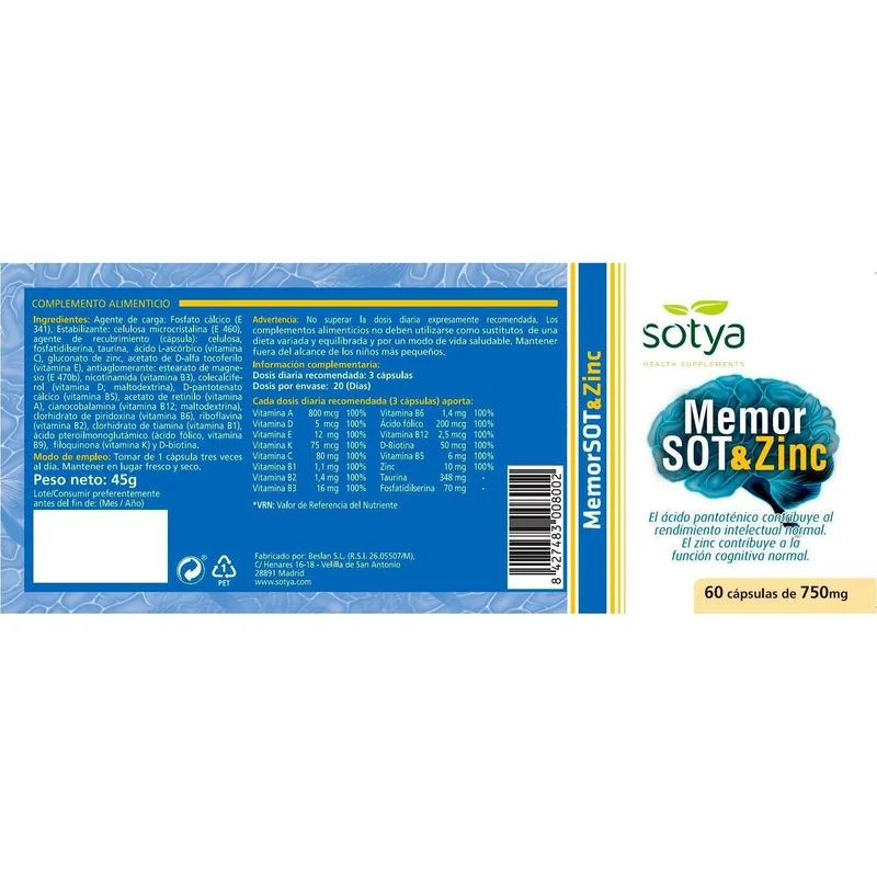 Memorplus 60 Capsulas | Sotya