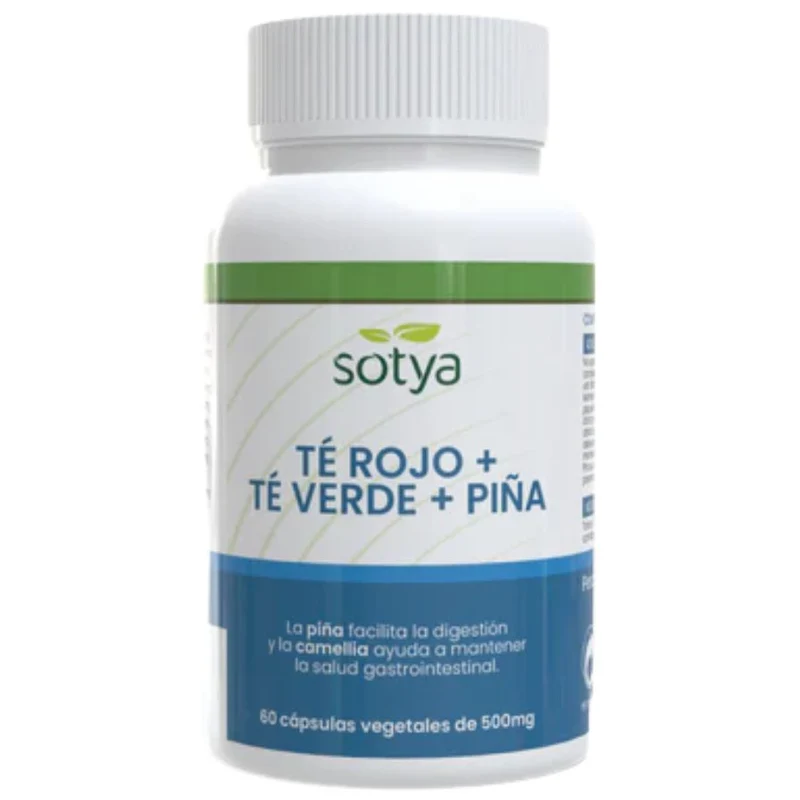 Te Verde con Te Rojo y Piña 500 mg 60 Capsulas | Sotya