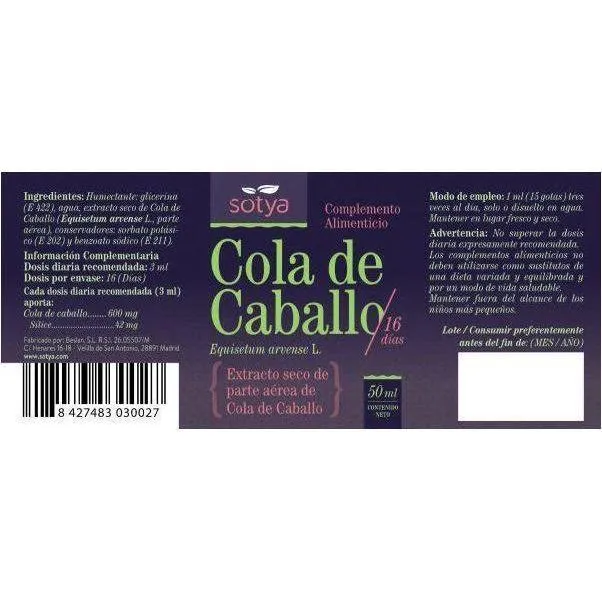 Extracto de Cola de Caballo 50 ml | Sotya