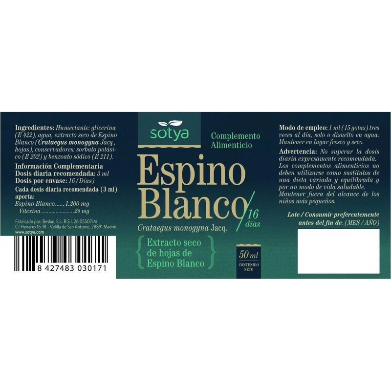 Extracto de Espino Blanco 50 ml | Sotya