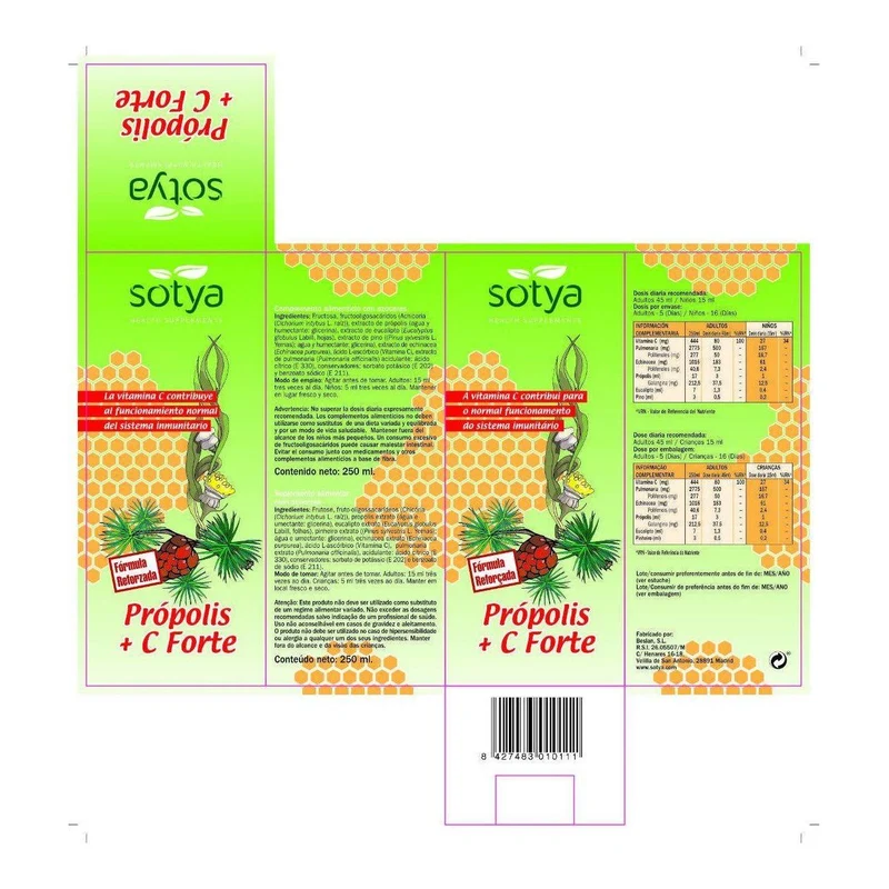 Jarabe Propoleo con Vitamina C 250 ml | Sotya