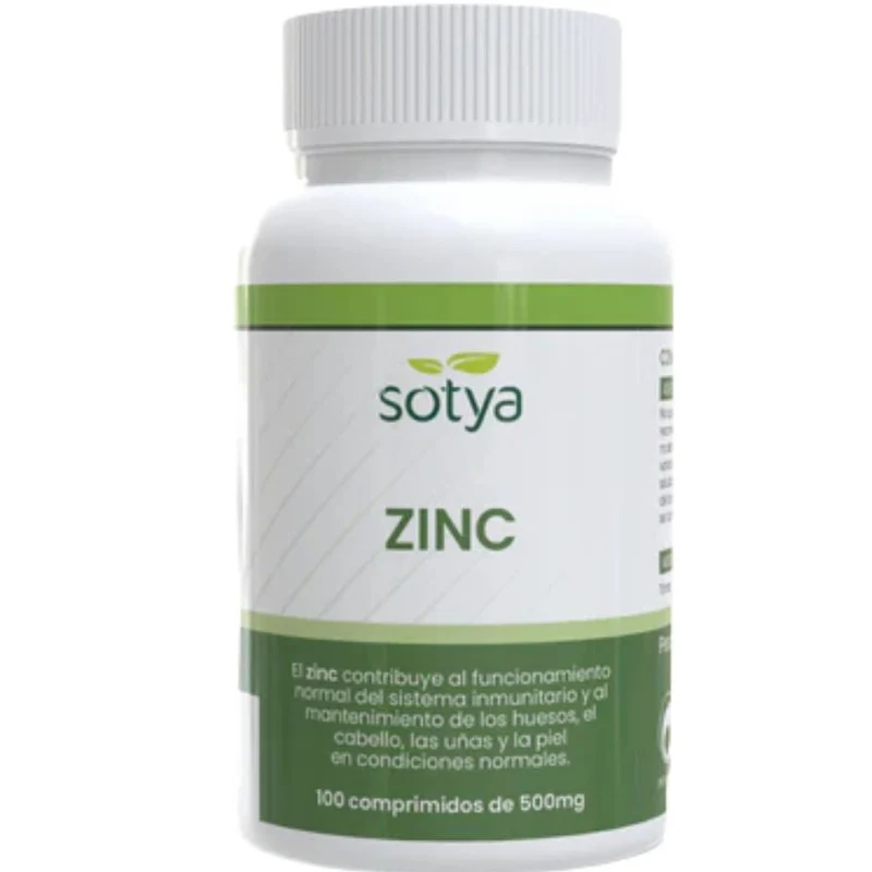 Zinc sin Gluten 500 mg 100 Comprimidos | Sotya