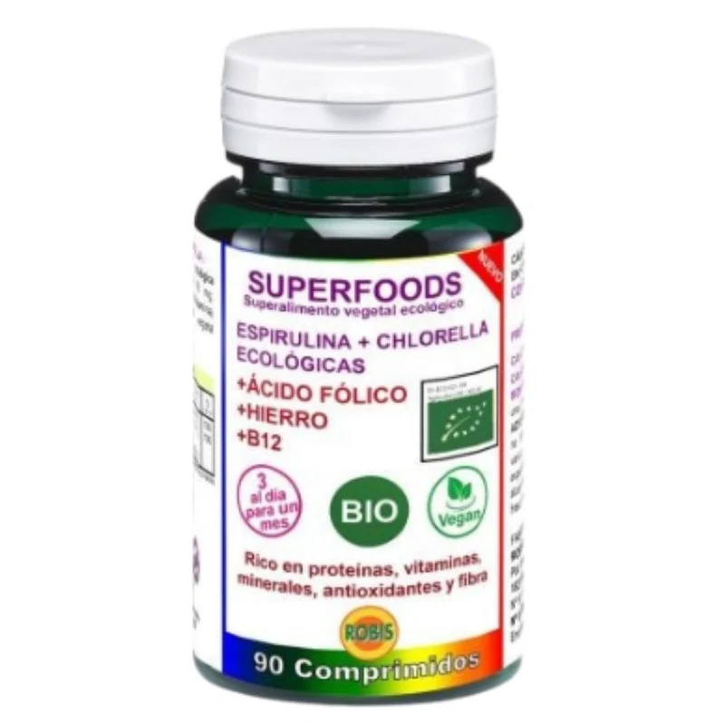 Espirulina con Chlorella Bio 90 Comprimidos | Robis