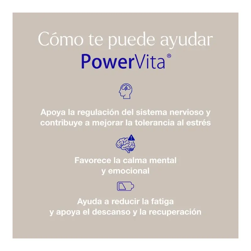 PowerVita 60 cápsulas - Con Ashwagandha, magnesio y GABA