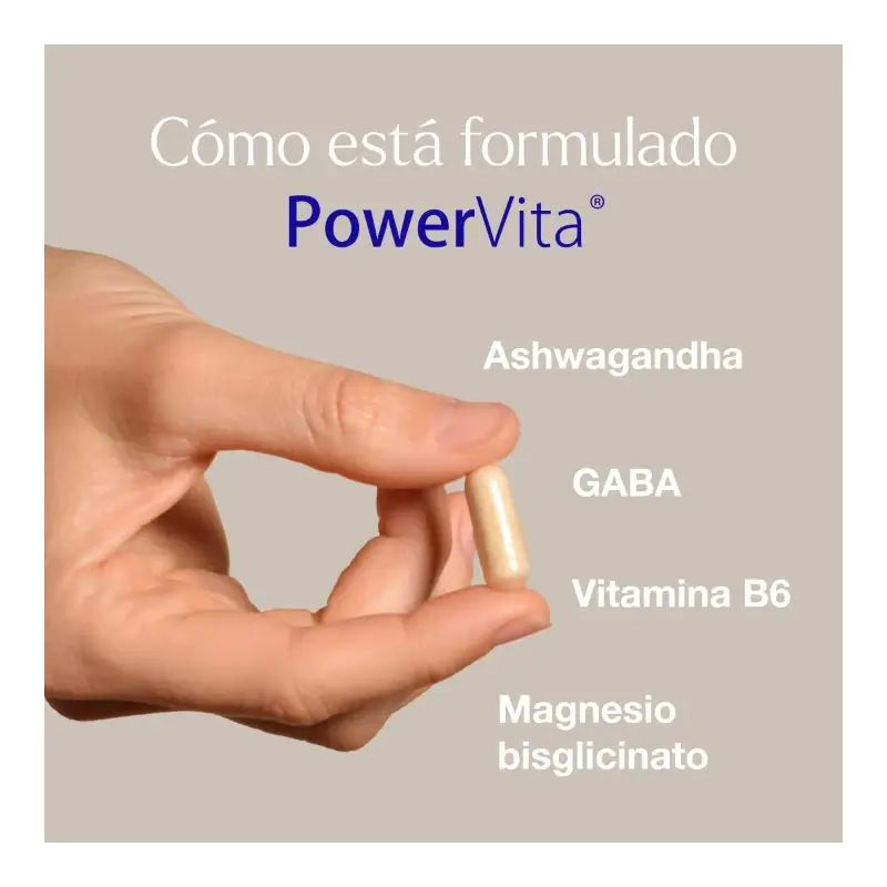 PowerVita 30 cápsulas - Con Ashwagandha, magnesio y GABA
