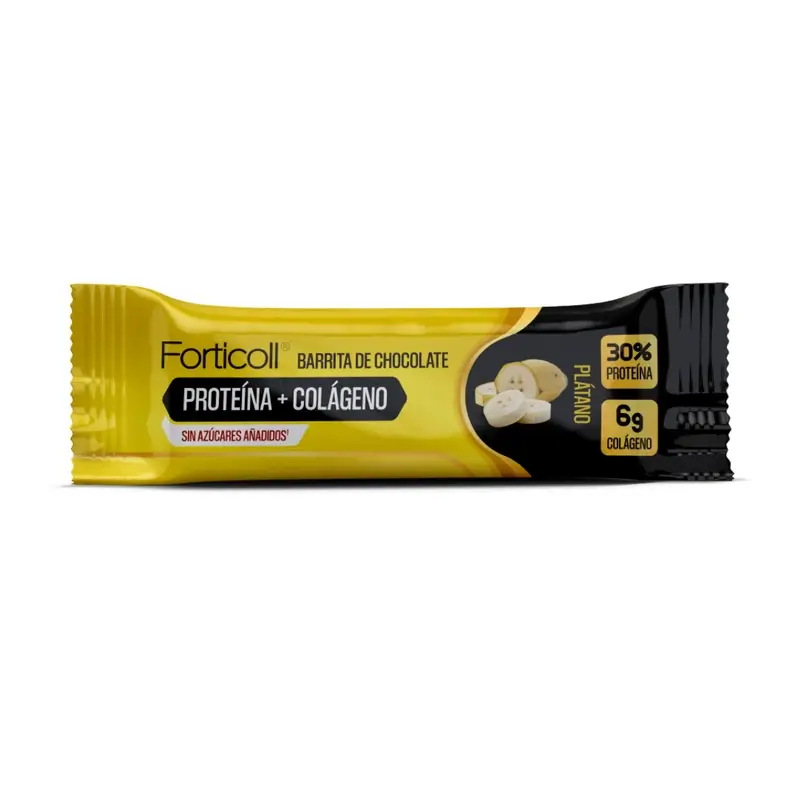 Forticoll Snack Proteína Colágeno Plátano Caja 12 Barritas X 50Gr