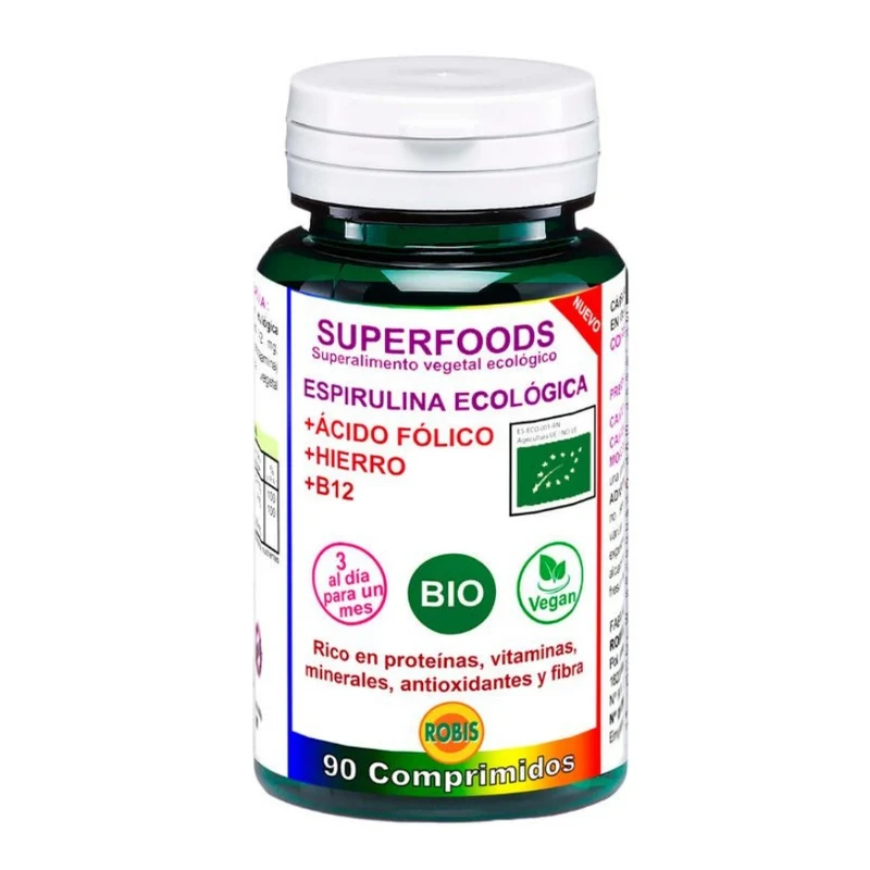 Espirulina con Acido Folico Bio 90 Comprimidos | Robis