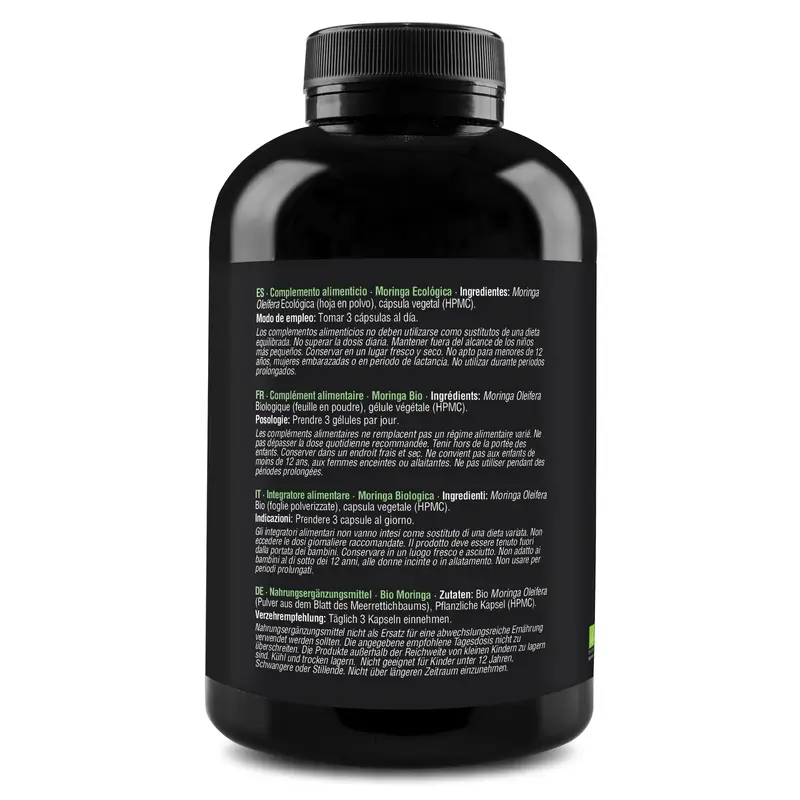 Zenement Moringa Organic, 260 vegan capsules