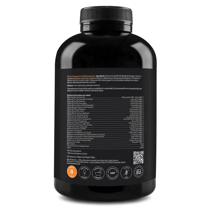 Zenement Multivitamins and Minerals with Lutein, 240 vegetarian tablets