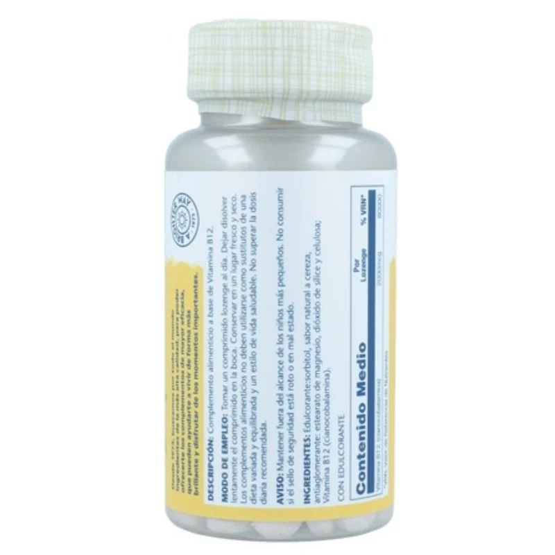 Vitamina B12 2000 Mcg 90 Comprimidos | Solaray