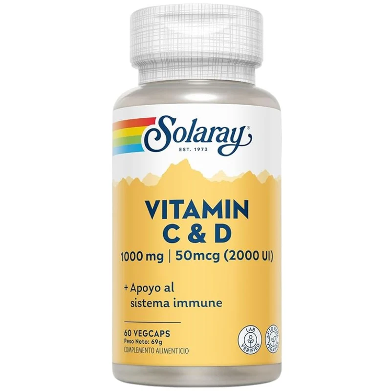 Vitamin C + D 60 Capsulas | Solaray