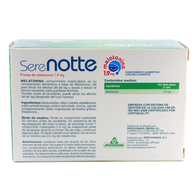 Serenotte Melatonina 1,9 Mg 60 Comprimidos | Specchiasol