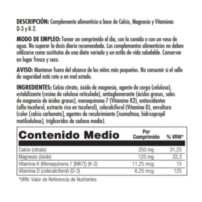 Ultra Cal Citrate+ K2 120 Comprimidos | KAL