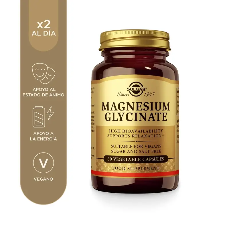 Solgar Magnesio Bisglicinato, 60 Cápsulas Vegetales