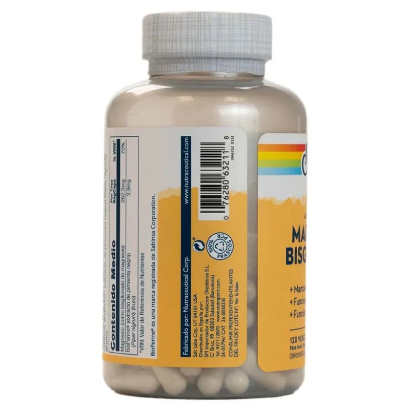 Magnesium Bisglycinate 120 Cápsulas | Solaray
