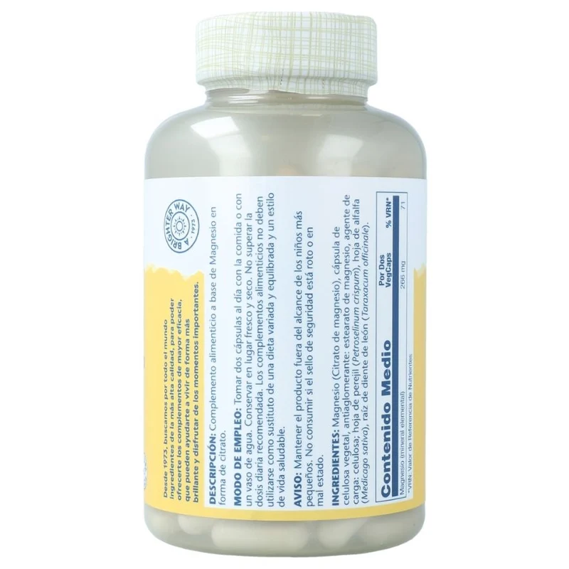 Magnesium Citrate 180 Capsulas | Solaray