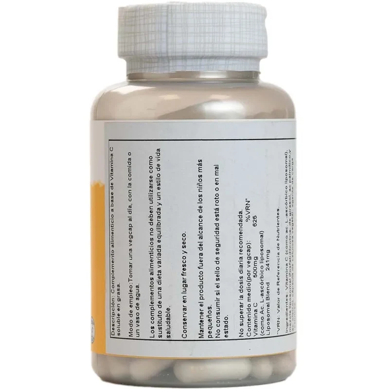 Liposomal Vitamina C 500 mg 100 Capsulas | Solaray