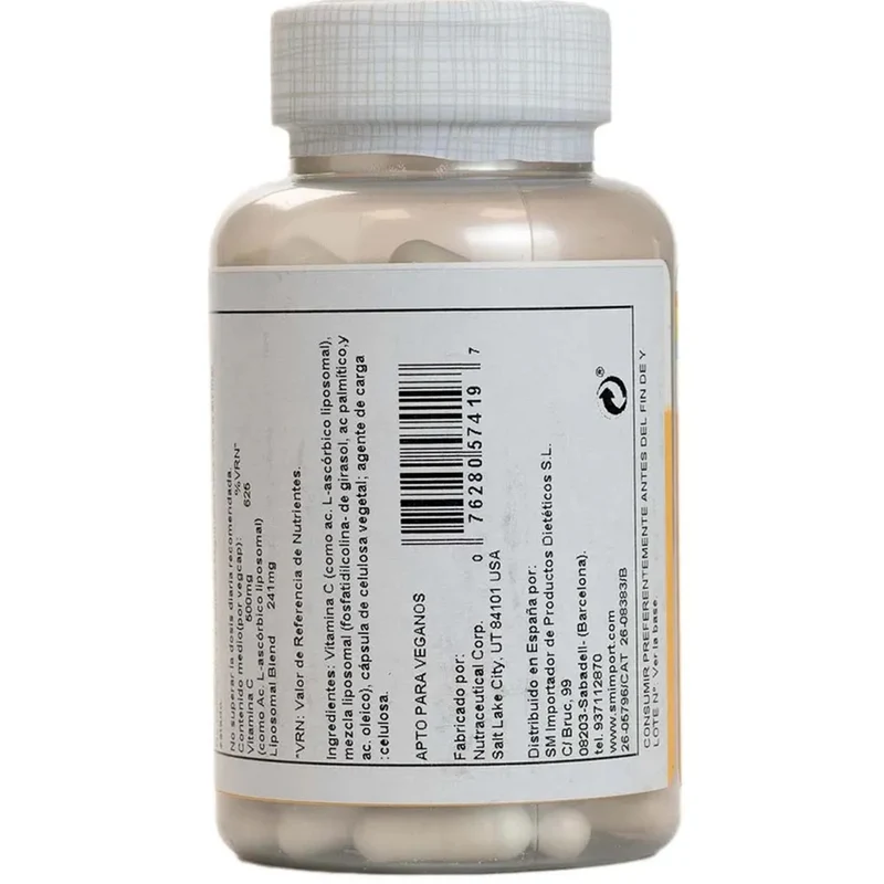 Liposomal Vitamina C 500 mg 100 Capsulas | Solaray