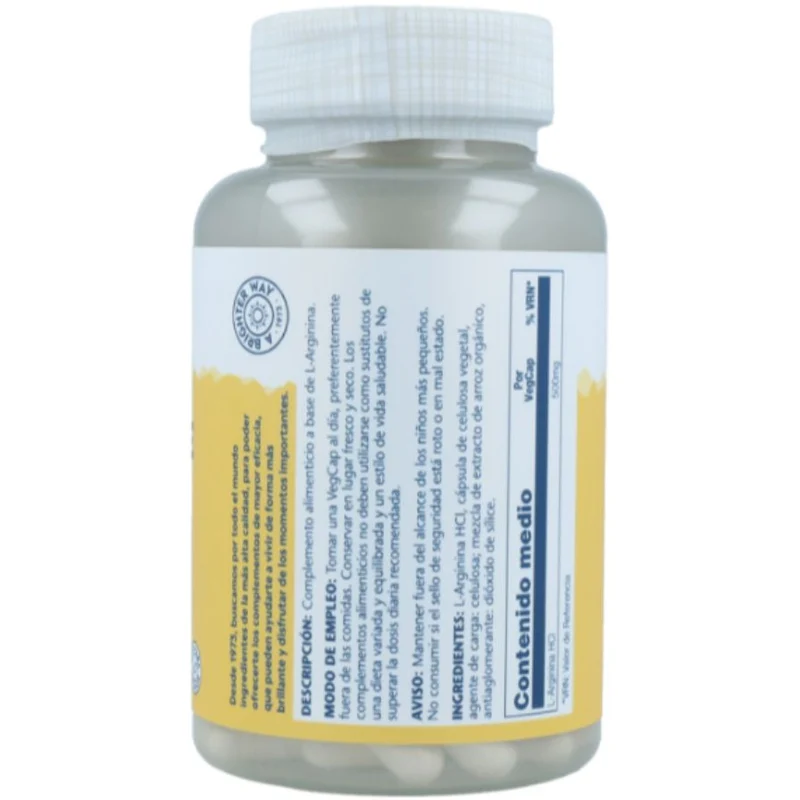 L Arginine 500 Mg 100 Capsulas | Solaray