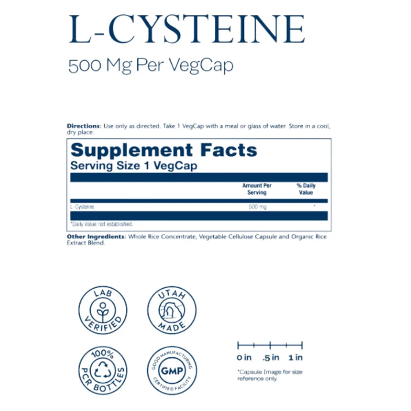 L Cysteine 500 Mg 30 Capsulas | Solaray