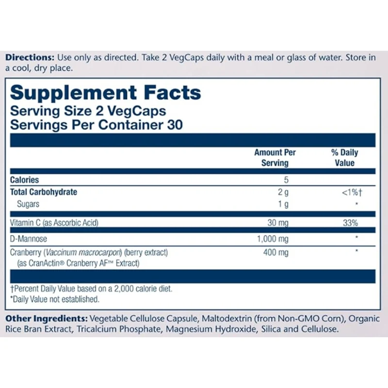 D-Mannose Cranactin 60 Capsulas | Solaray