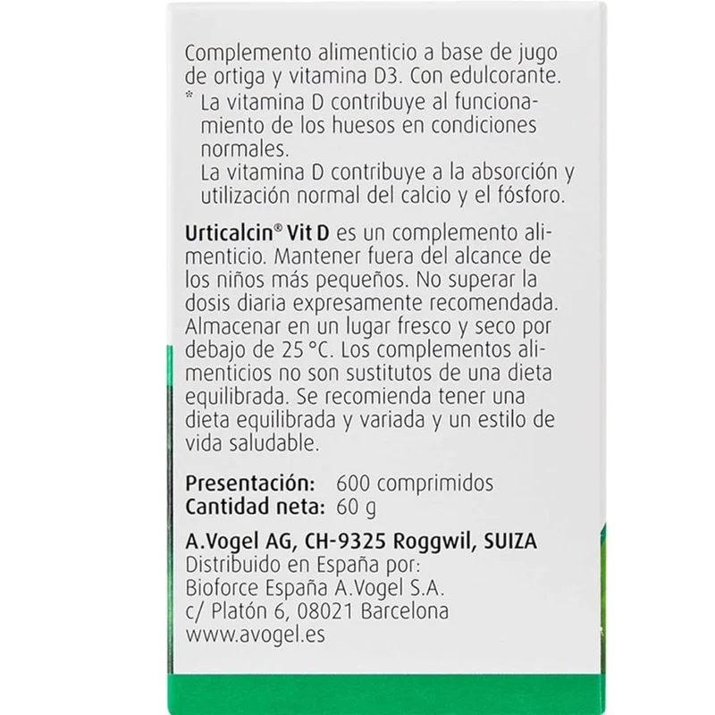 Urticalcin 600 Comprimidos | A Vogel