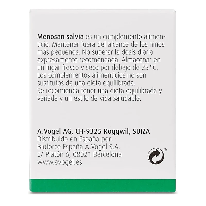 Menosan Salvia Sofocos 30 Comprimidos | A Vogel