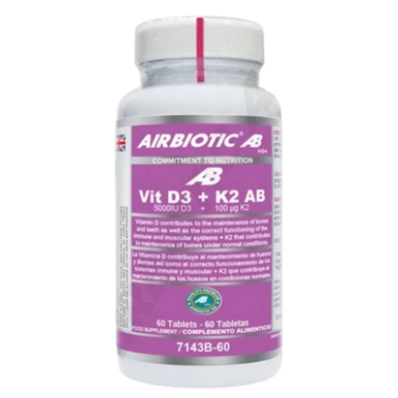 Vitamina D3 + K2 60 Tabletas | Airbiotic