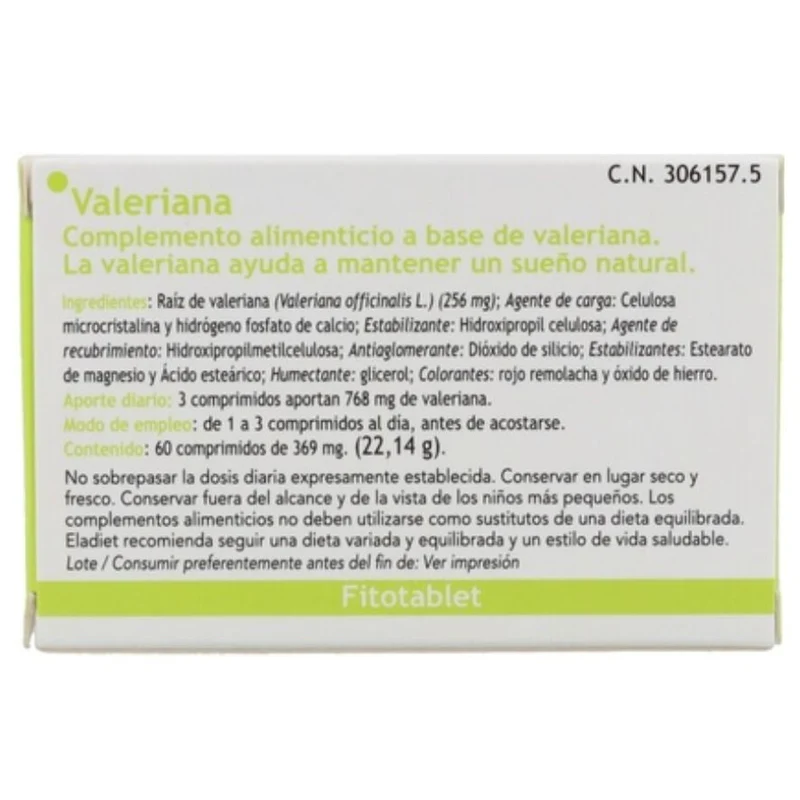 Valeriana Fitotablet 60 comprimidos | Eladiet