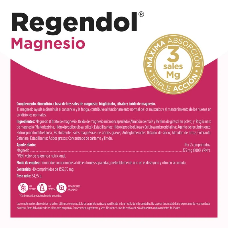 Regendol Magnesio 40 Comprimidos | Eladiet