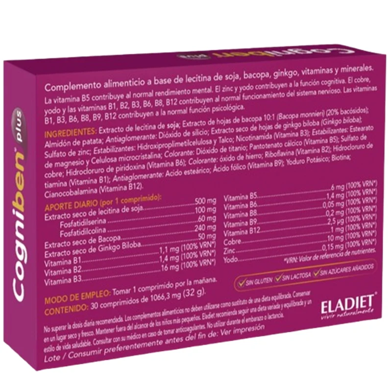 Cogniben Plus 30 Comprimidos | Eladiet
