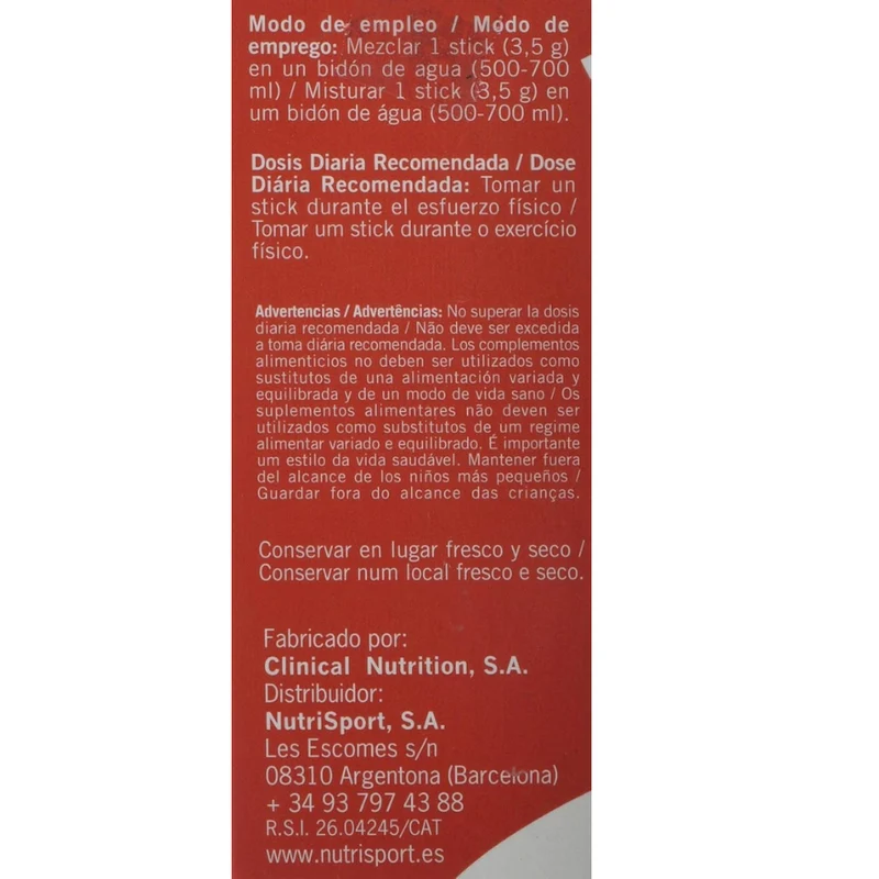 Sport Drink Zero Calorias 20 Sticks | Nutrisport