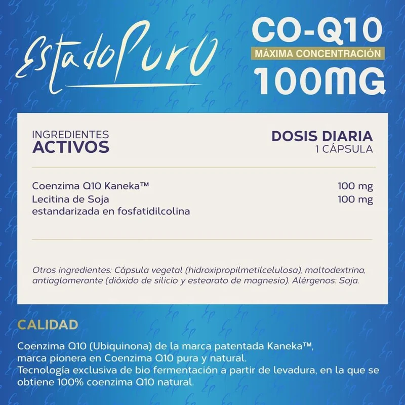 Estado Puro Coenzima Q10 100 mg 60 Capsulas | Tongil