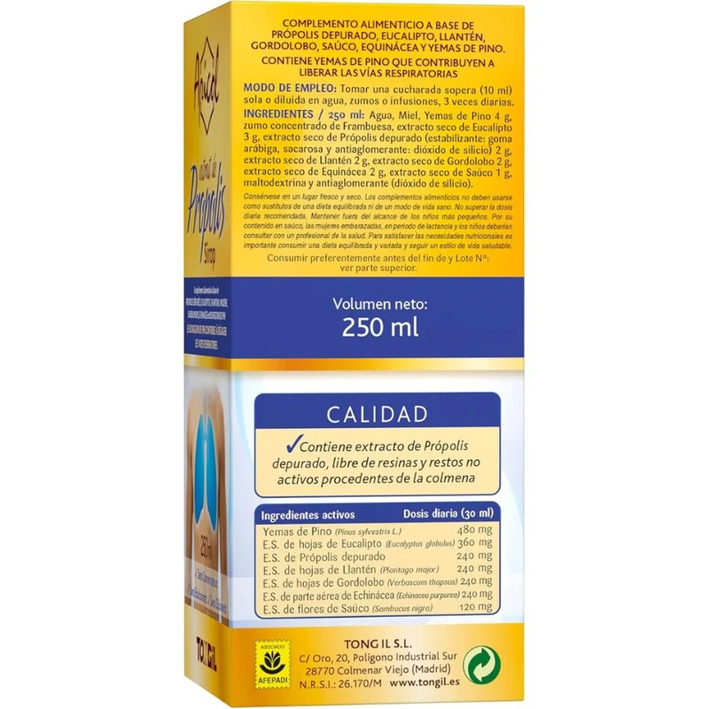 Extracto de Propolis Apicol Jarabe 250 ml | Tongil