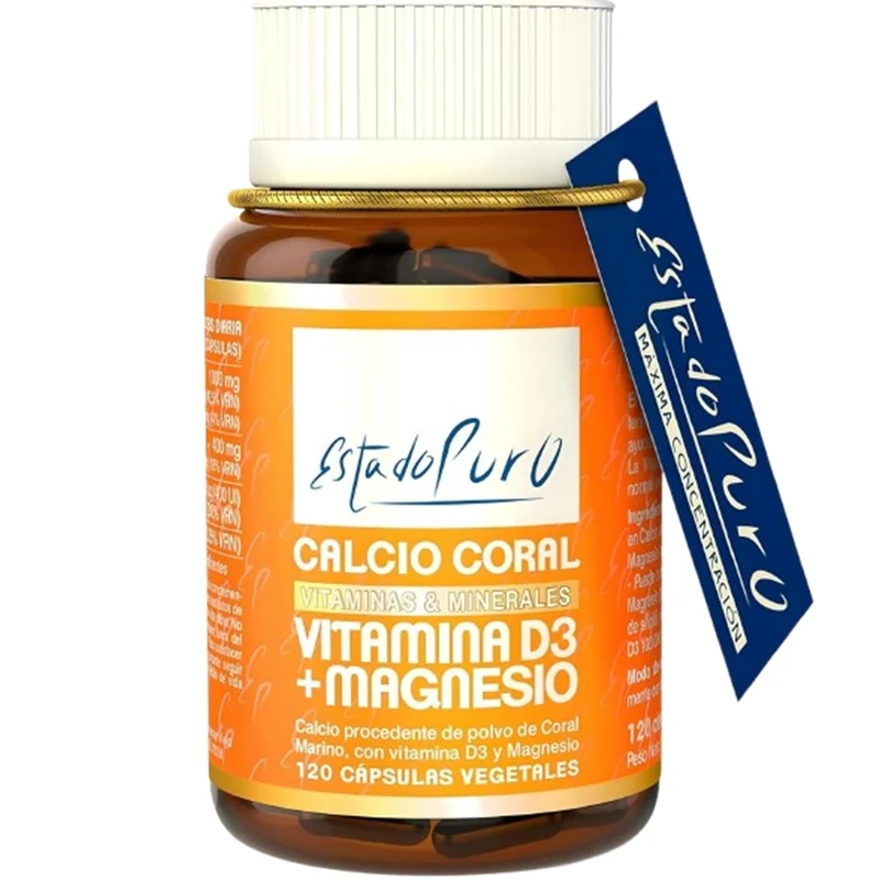 Estado Puro Calcio Coral Vitamina D3 Magnesio 120 Capsulas | Tongil