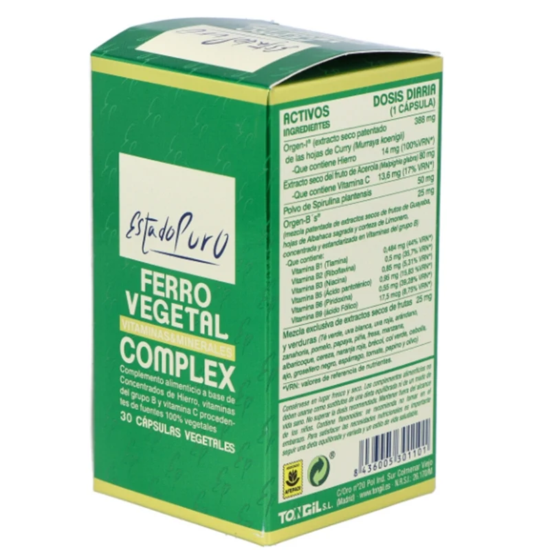 Estado Puro Ferro Vegetal Complex 30 Capsulas | Tongil
