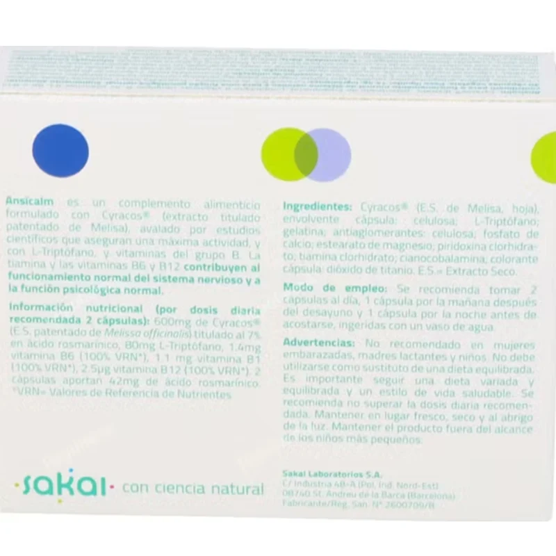 Ansicalm 30 Capsulas | Sakai