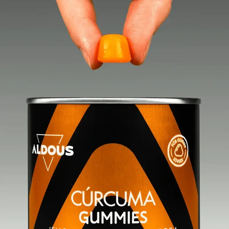 Aldous Bio Cúrcuma Con Jengibre Y Pimienta Negra + Probióticos, 120 gominolas