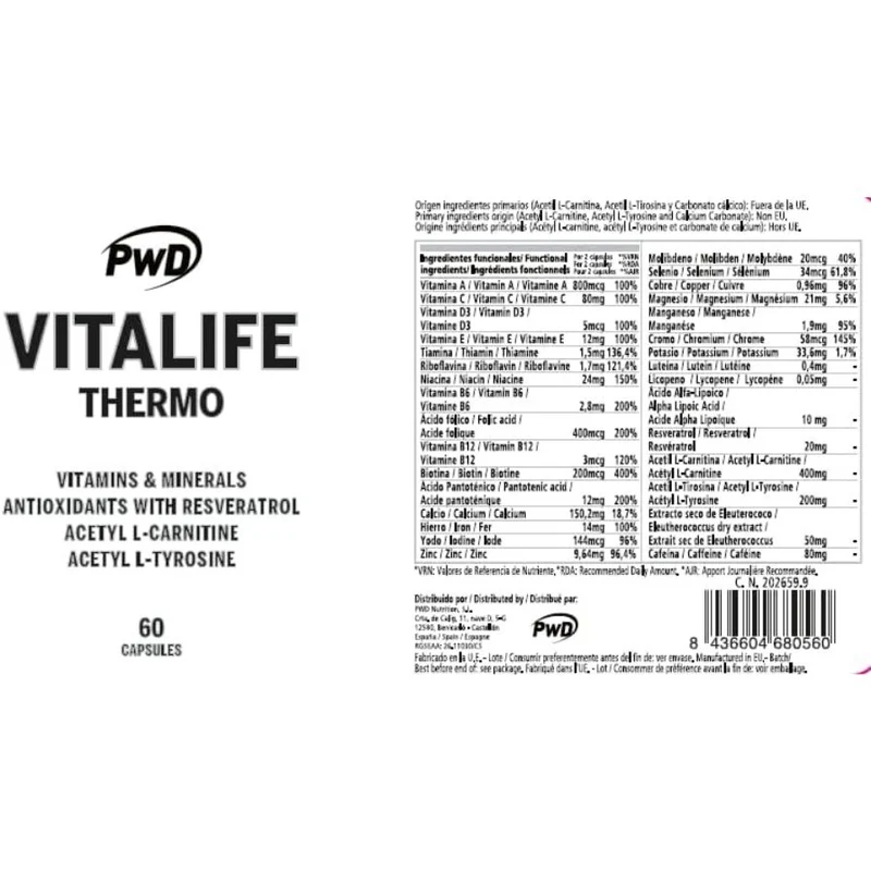 Vitalife Thermo 60 Capsulas | PWD Nutrition