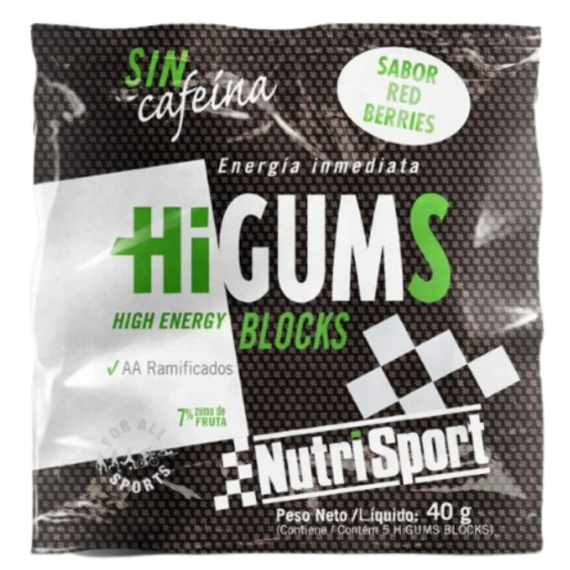 Higums sin Cafeina Red Berries 20 Bolsas | Nutrisport