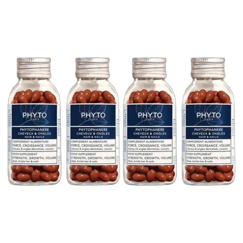 Phytophanere Tratamiento Anticaída Cabello y Uñas, 4x120 Cápsulas