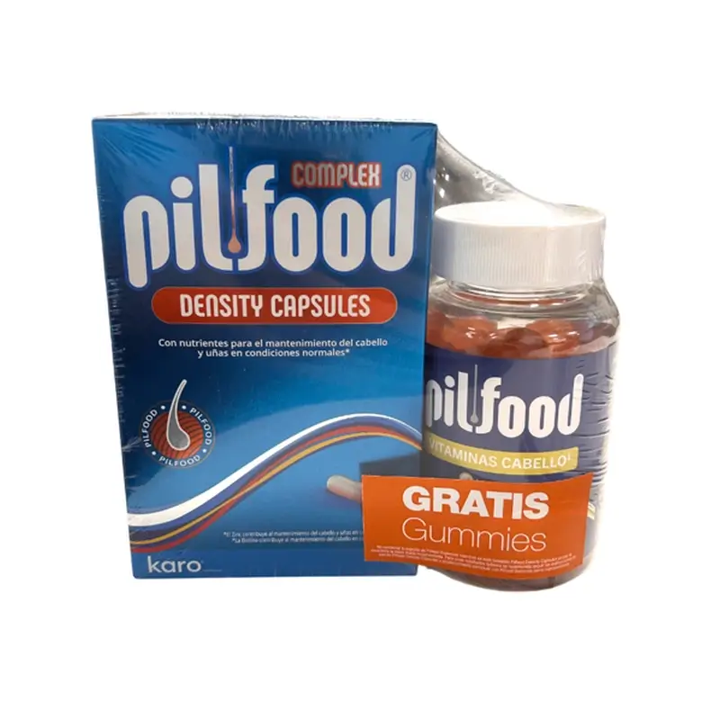 Pilfood Complex Density, 60 Cápsulas + Gummies Vitaminas Cabello