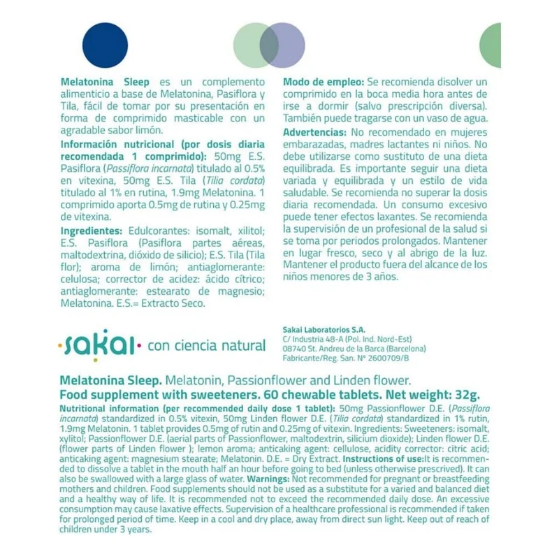 Melatonina Sleep 60 Comprimidos | Sakai