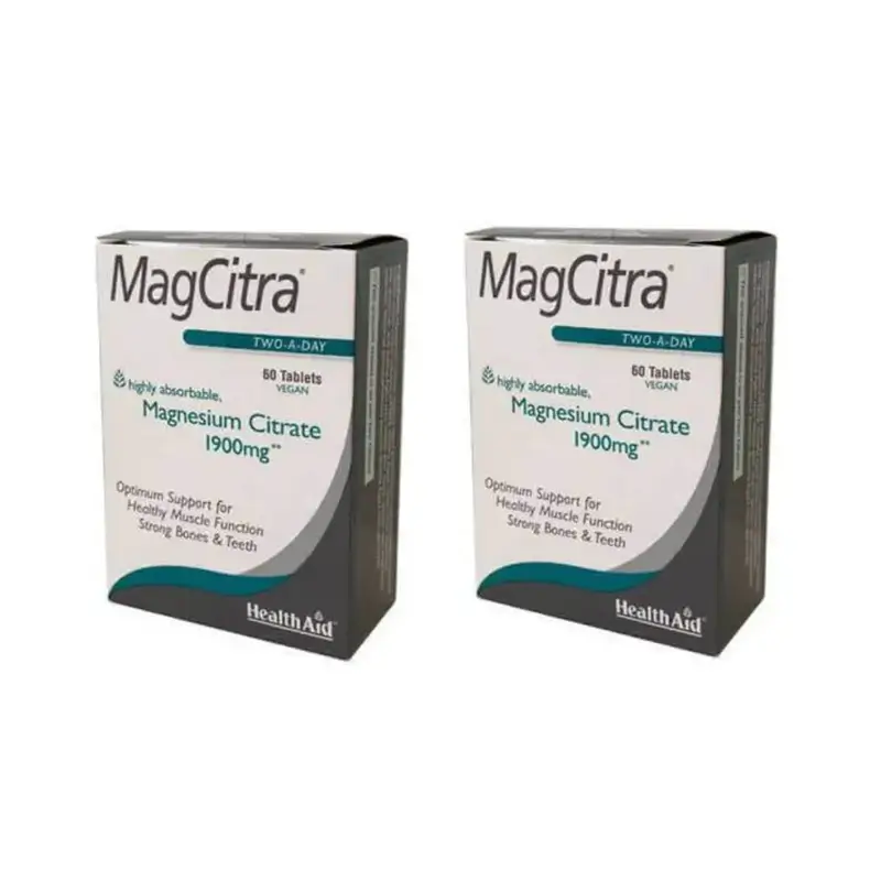 Healthaid Magcitra Magnesium Citrate 1900 Mg, 2X60 Tablets
