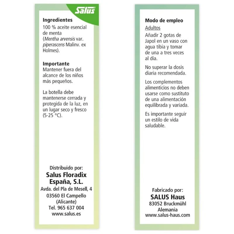 Japol Aceite de Menta Japonesa 10 ml | Salus