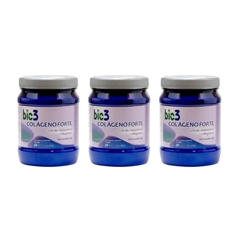 Bie3 Colágeno + Ácido Hialurónico + Magnesio Forte Bote, 3X360 Gr