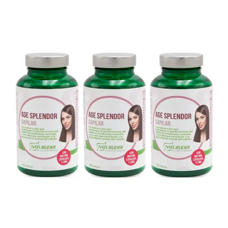 Naturlider Age Splendor Capilar Con Catalasa Canalblock, Pack 3 x 135 Capsulas