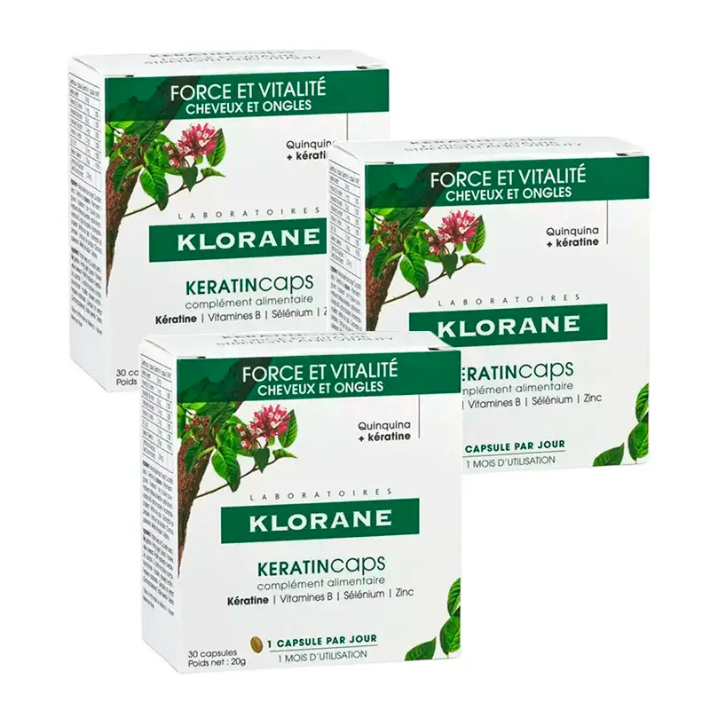 Klorane Keratincaps, Pack 3 x 30 cápsulas