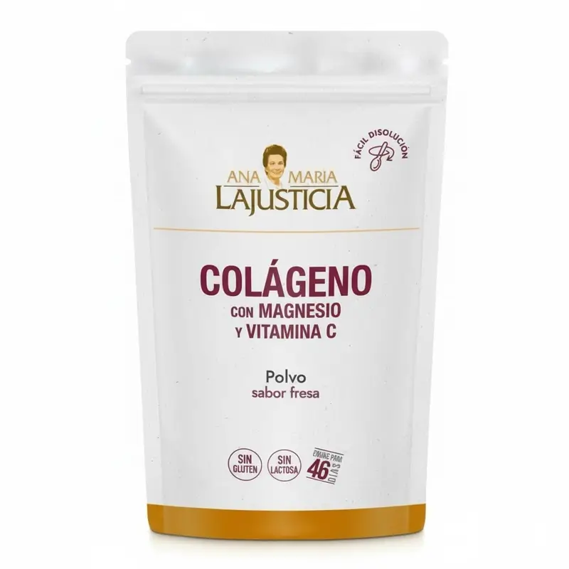 Ana Maria Lajusticia Colágeno Con Magnesio + Vit.C Sabor Fresa Polvo Doypack , 350 gr