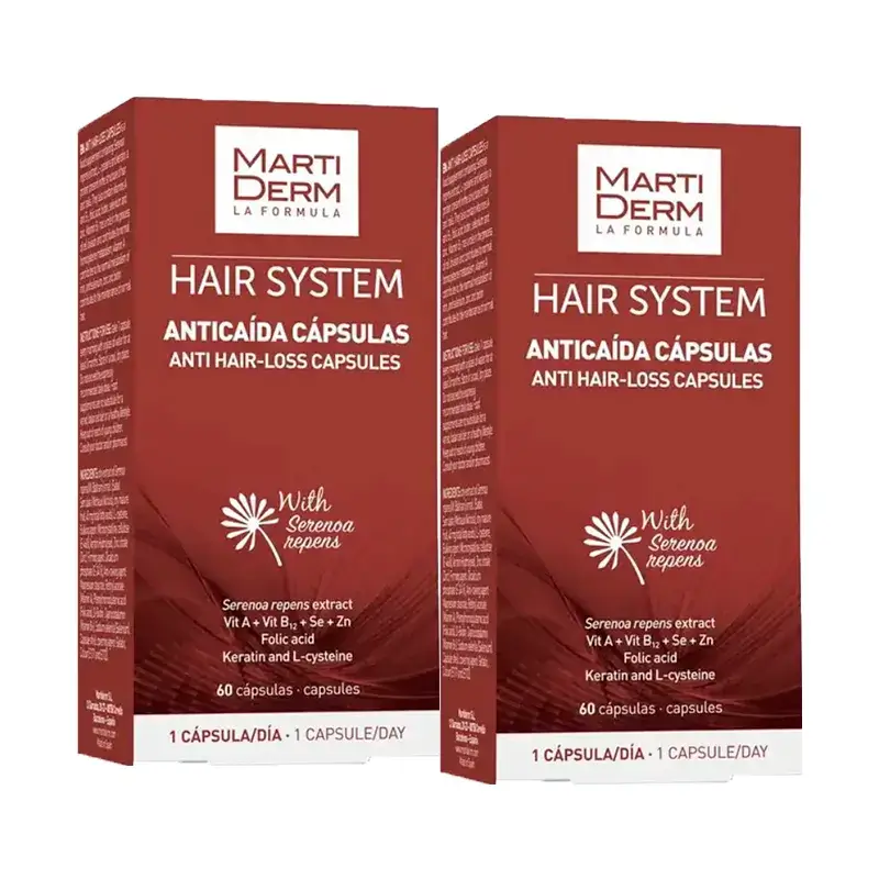 Martiderm Hair System cápsulas Anticaída, Pack 2 x 60 cápsulas